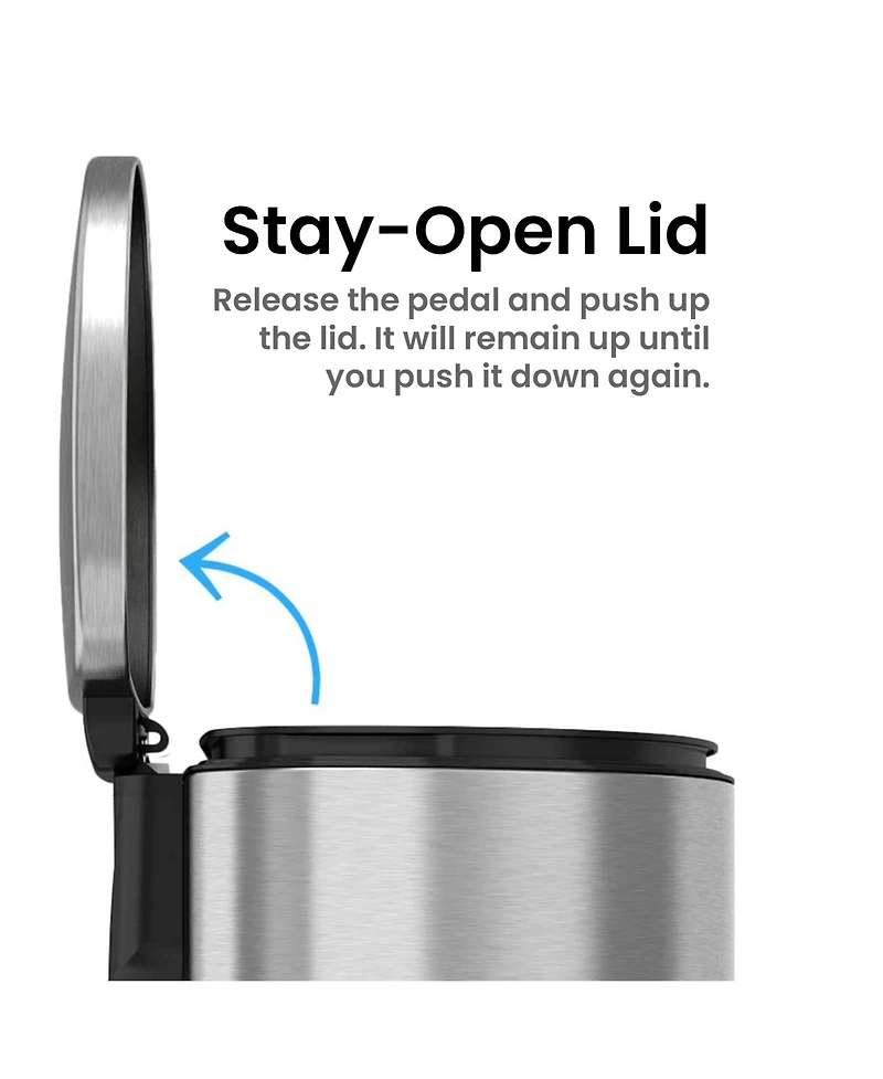 iTouchless 8 Gallon / 30 Liter SoftStep Stainless Steel Kitchen Trash Can with Odor Filter