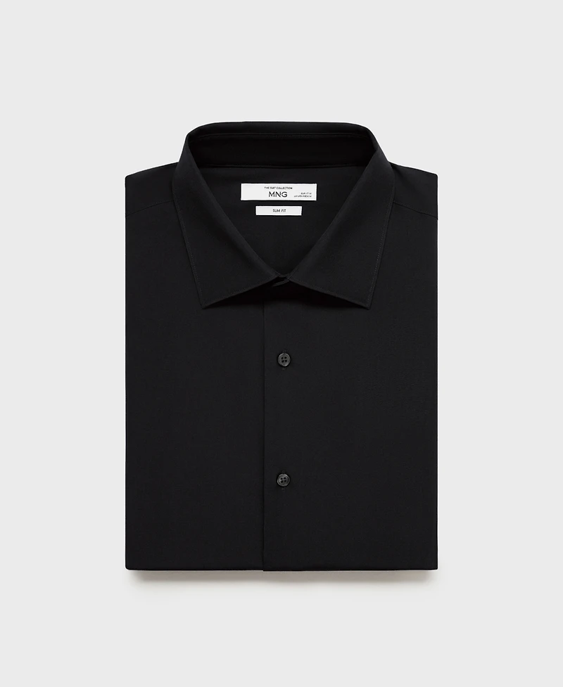 Mango Men's Slim-Fit Cotton Poplin Dress Shirt