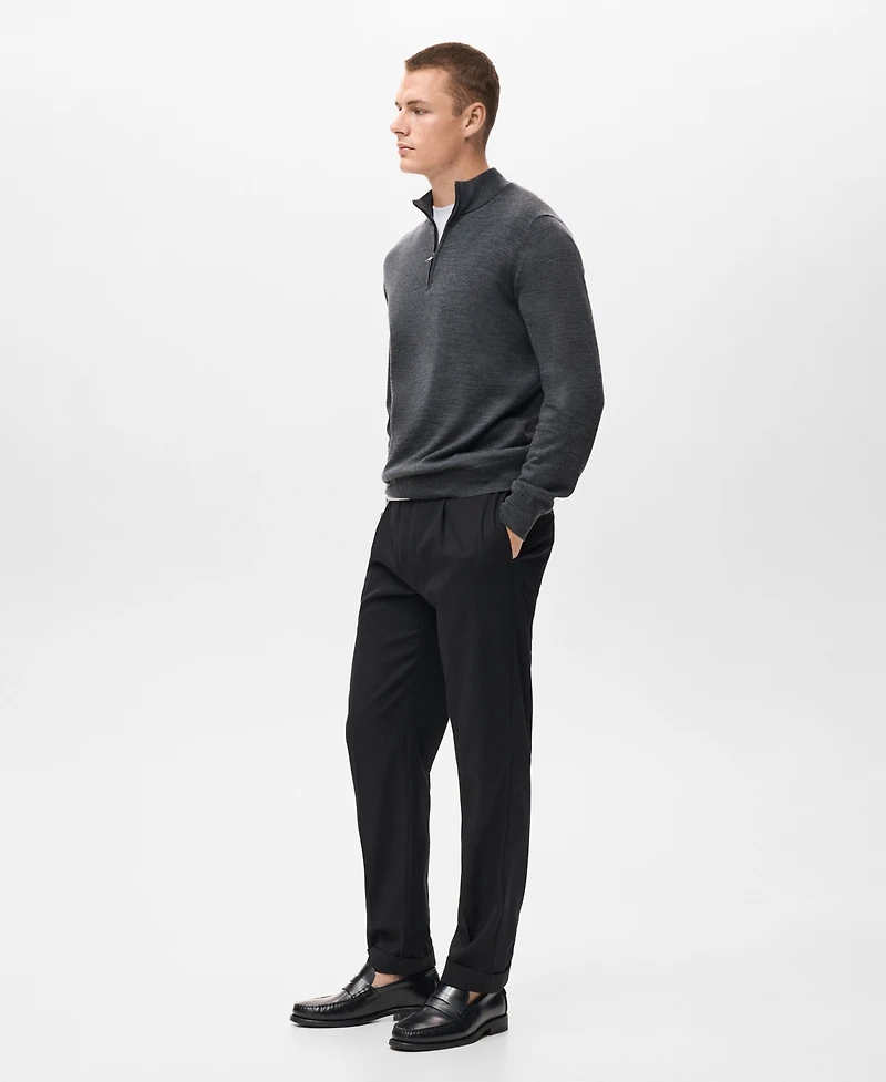 Mango Men's Perkins Neck Wool Sweater