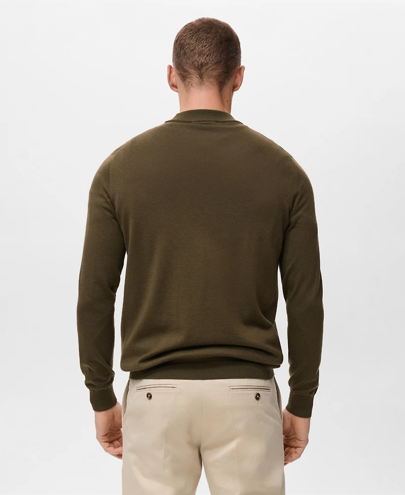 Mango Men's Wool Mock Neck Sweater
