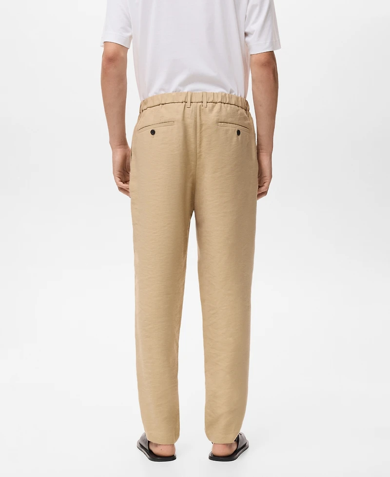 Mango Men's Straight-Fit Pleated Pants