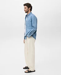 Mango Men's Denim Pocket Overshirt