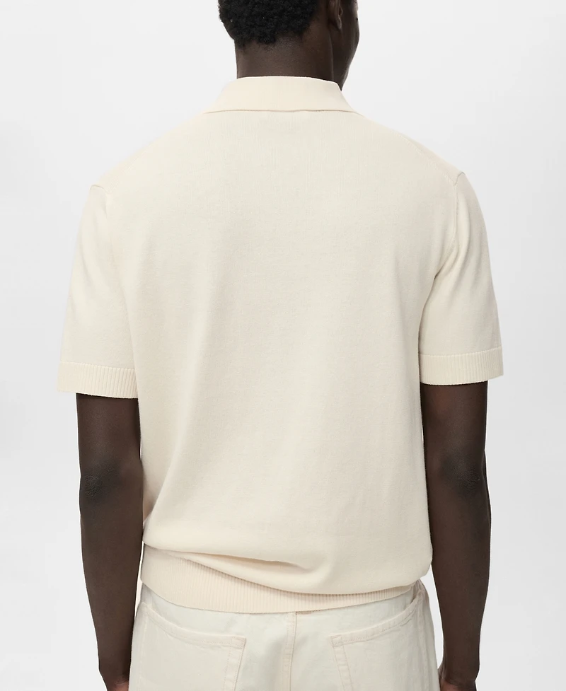 Mango Men's Cotton Knitted Polo Shirt