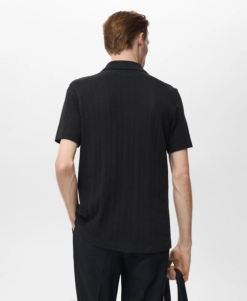 Mango Men's Structured Knitted Shirt