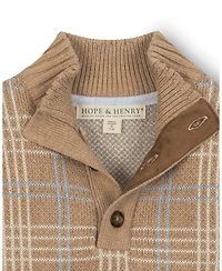 Hope & Henry Little and Big Boys' Organic Mock Neck Intarsia Sweater