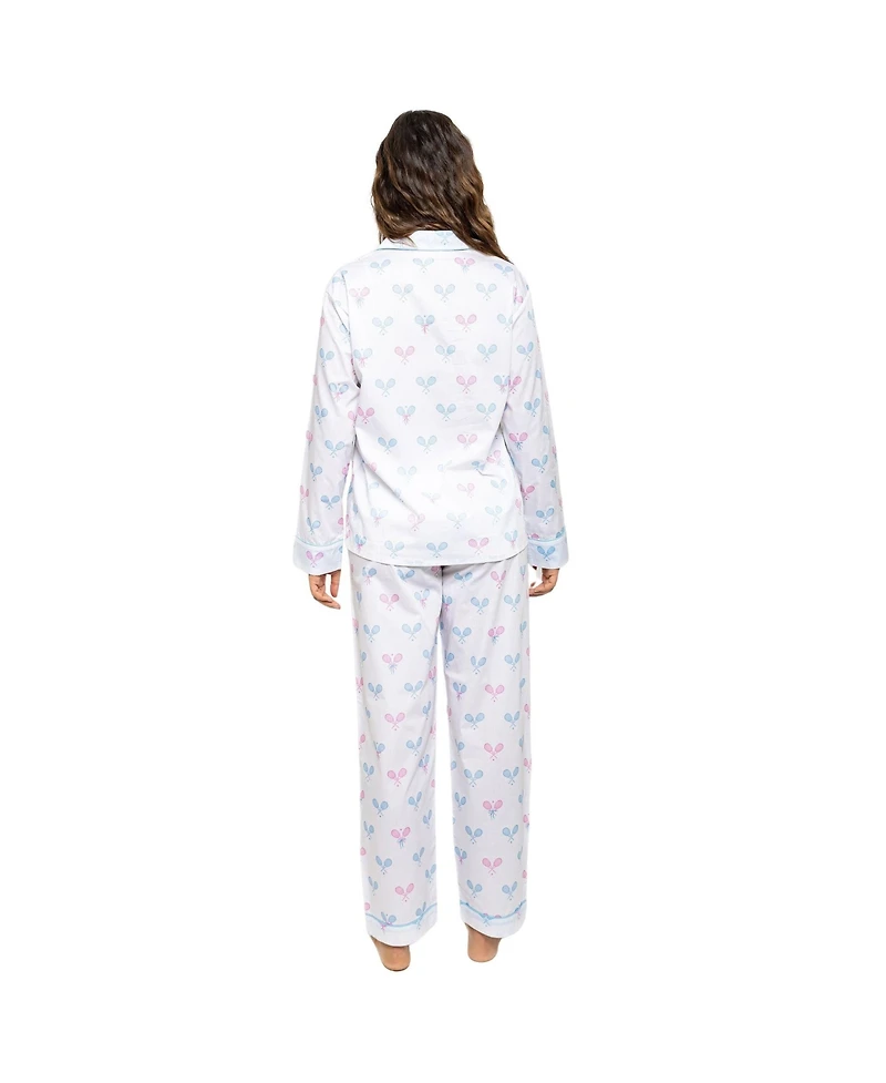 Sant and Abel Women's Tennis Bows Long Pj Set