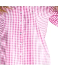 Sant and Abel Women's Hepburn Gingham Pink Long Pj Set