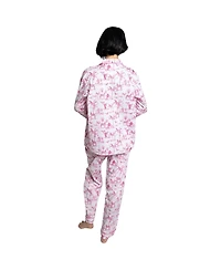 Sant and Abel Women's Skydog Pink Toile Long Pj Set