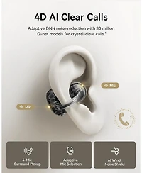 Baseus Bowie MC1 Pro Open Ear Clip-On Headphones, Hi-Res Ldac & HiFi4 Acoustic Sound, 5g Ultra-Lightweight Comfort, SuperBass 2.0, Dnn 4-Mic Ai Clear