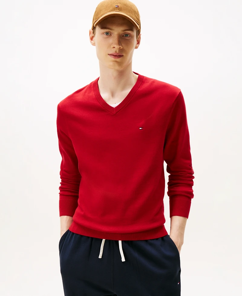 Tommy Hilfiger Men's Essential Solid V-Neck Sweater