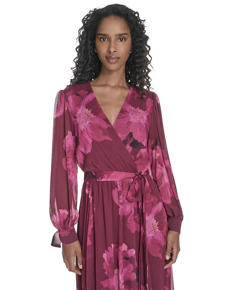 Calvin Klein Women's Tie-Sleeve Midi Dress