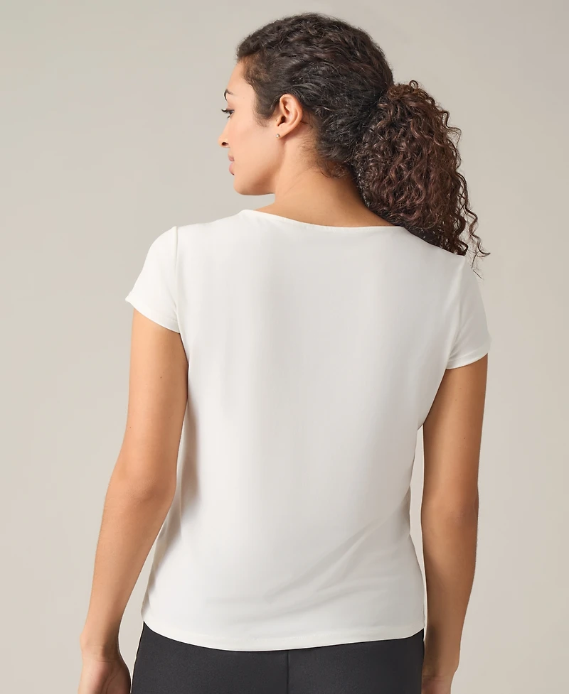Kasper Women's Regular & Petite Cowl Neck Cap Sleeve Top, Petites