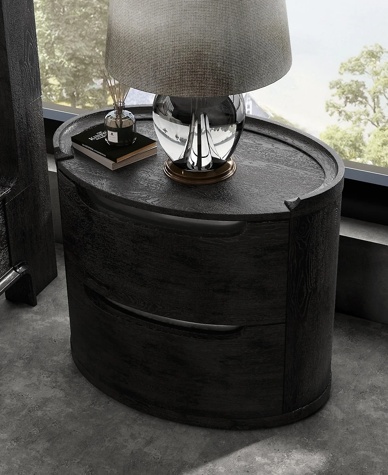 Furniture of America Addeso 24.5" Solid Wood 2-Drawer Nightstand