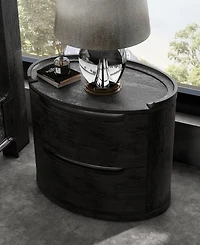 Furniture of America Addeso 24.5" Solid Wood 2-Drawer Nightstand