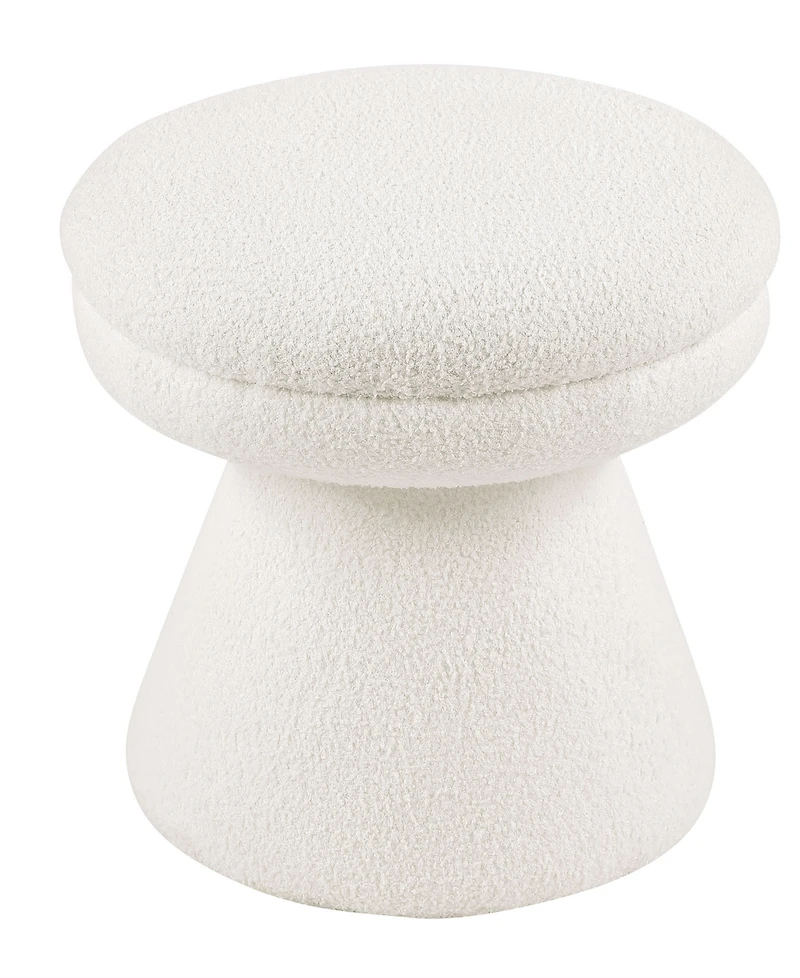 Furniture of America Silas 18" Mushroom Upholstered Ottoman