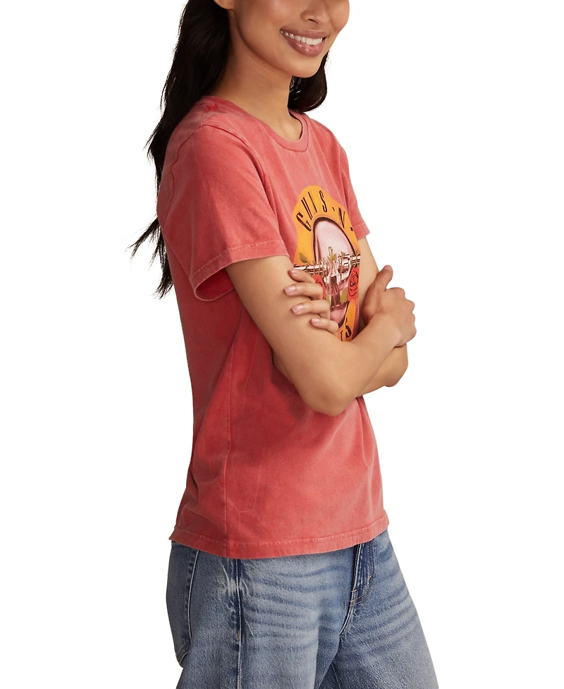 Lucky Brand Women's Guns N Roses Seal Crewneck T-Shirt