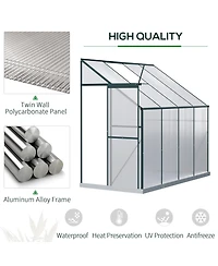 Outsunny 8' x 4' Walk-In Garden house Aluminum Polycarbonate, Vent,