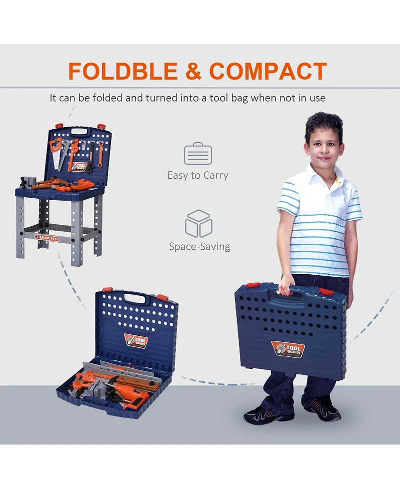Qaba 68 Pcs Kids Workbench and Construction Toy