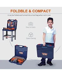 Qaba 68 Pcs Kids Workbench and Construction Toy