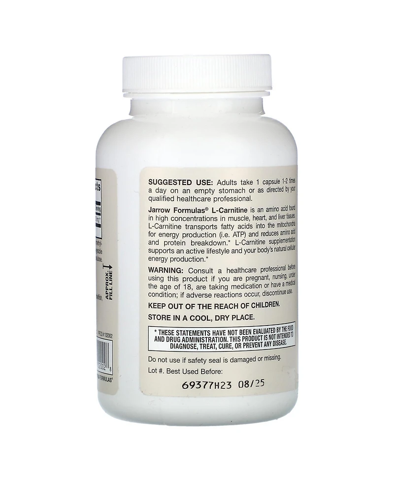 Jarrow Formulas L-Carnitine 500 mg