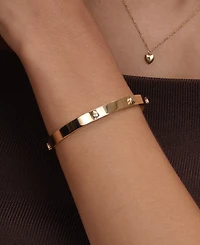Olivia Burton Mini Heart Gold Tone Stainless Bangle Bracelet