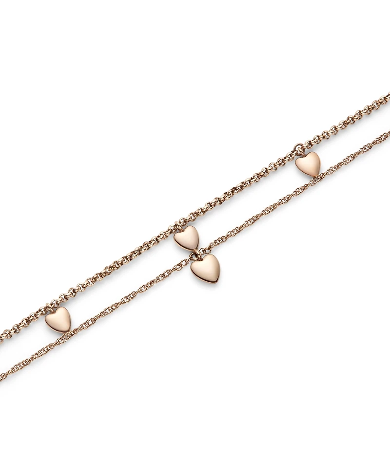 Olivia Burton Mini Heart Rose Gold Tone Stainless Steel Bracelet