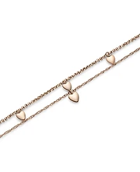 Olivia Burton Mini Heart Rose Gold Tone Stainless Steel Bracelet