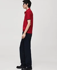 Mango Men's Embroidered Graphic Cotton Polo Shirt