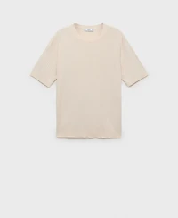 Mango Men's Textured Striped T-Shirt