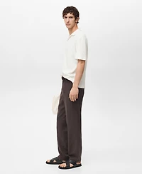 Mango Men's Textured Cotton Relaxed-Fit Polo Shirt