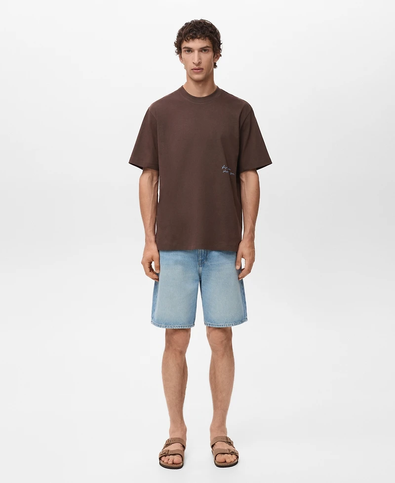 Mango Men's Printed Patch T-Shirt
