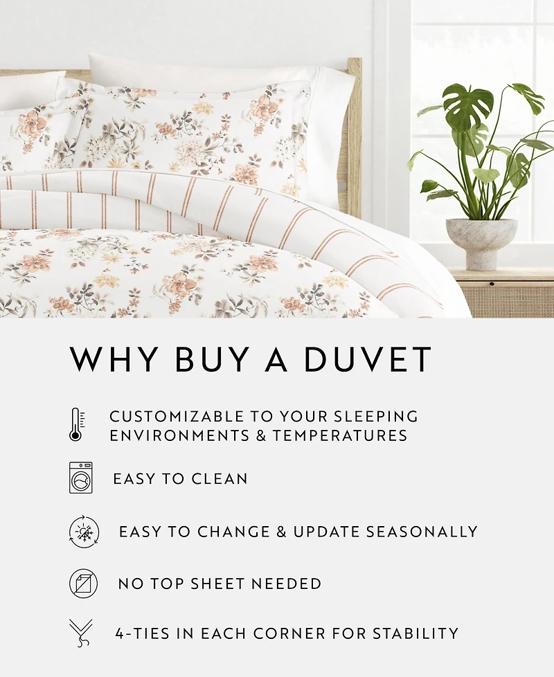 ienjoy Home Timeless Pattern Reversible -Pc. Duvet Cover Set