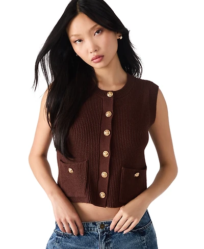 Steve Madden Women's Aliya Sleeveless Knit Sweater Vest