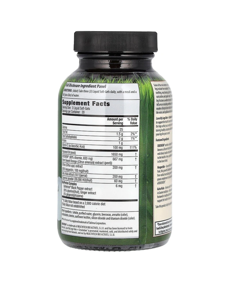 Irwin Naturals Love My Legs Vein + Circulation