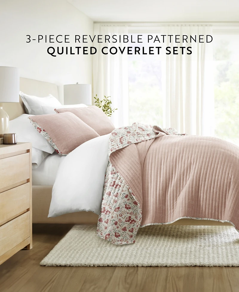 ienjoy Home French Jacobean Reversible 3-Pc. Quilt Set, King/California King