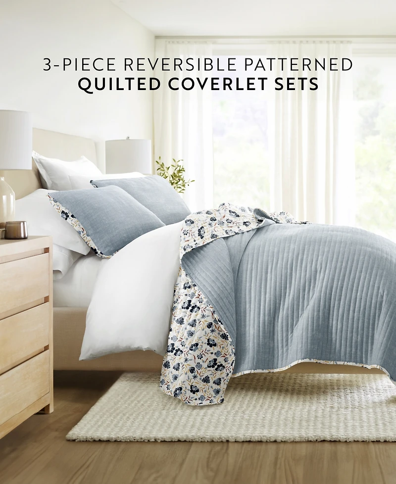ienjoy Home French Jacobean Reversible 3-Pc. Quilt Set, King/California King