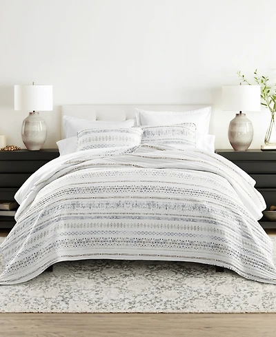 ienjoy Home Relic Stripe Reversible 3-Pc. Quilt Set, King/California King