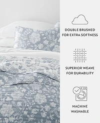 ienjoy Home Textured Floral Reversible 3-Pc. Quilt Set, King/California King