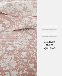 ienjoy Home Textured Floral Reversible 3-Pc. Quilt Set, King/California King