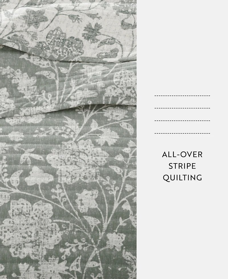 ienjoy Home Textured Floral Reversible 3-Pc. Quilt Set, Full/Queen