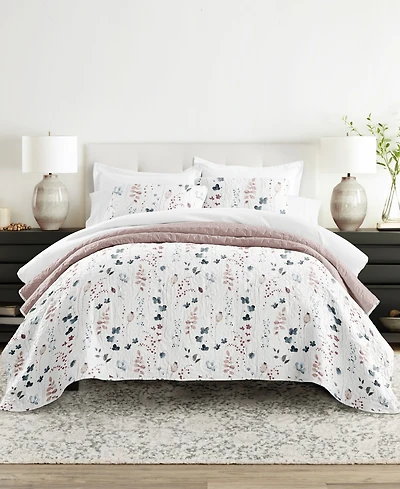 ienjoy Home Poppy Bloom Reversible 3-Pc. Quilt Set