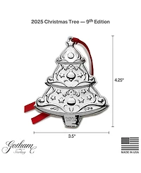 Gorham 2025 Sterling Silver Christmas Tree Ornament, 9th Edition