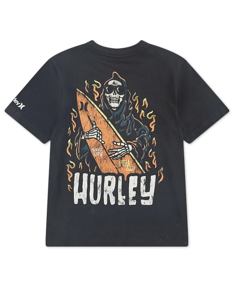 Hurley Big Boys Surfy Skully Crewneck T-Shirt