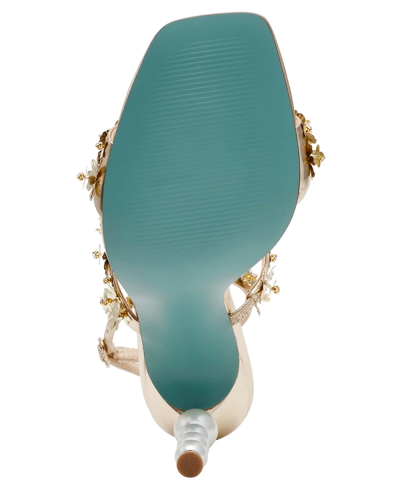 Betsey Johnson Women's Lorra Flower Sequin Dress Sandals