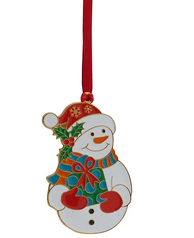 Wallace 2025 Gold-Plated Enameled Snowman Ornament, 16th Edition