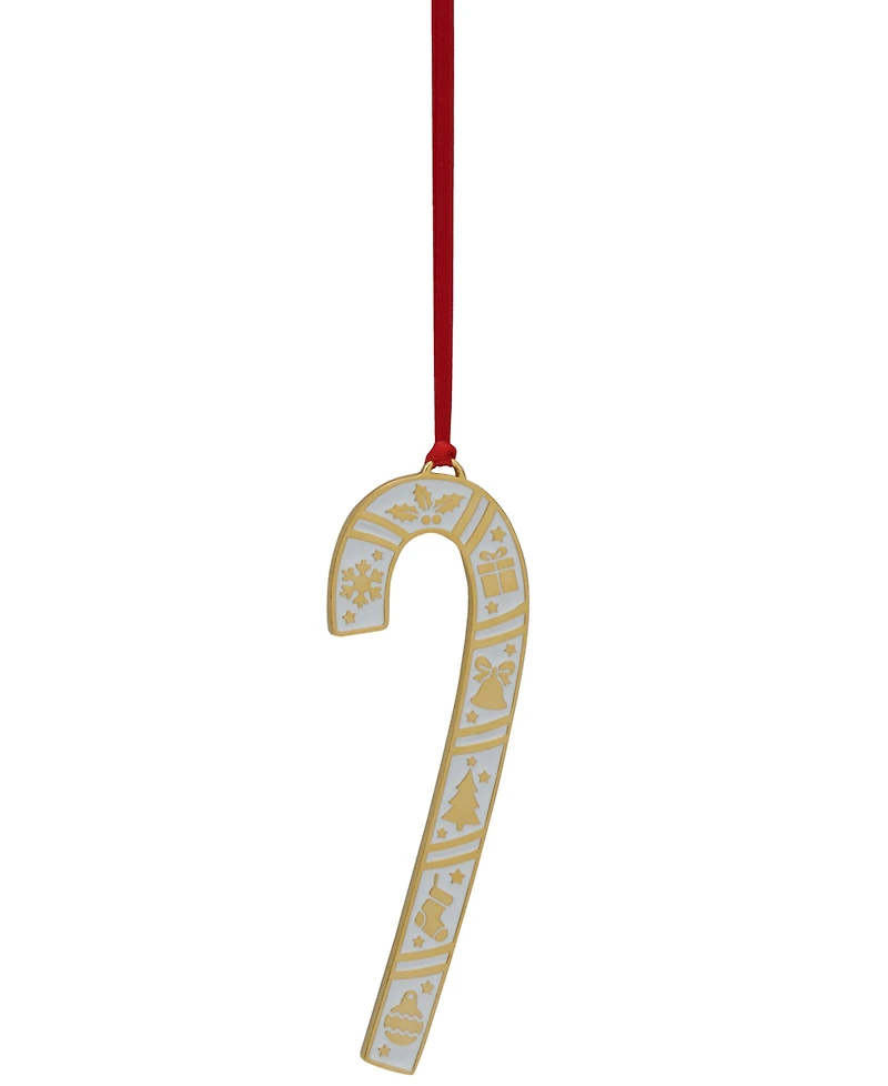 Wallace 2025 Gold-Plated Enameled Candy Cane Ornament, 45th Edition