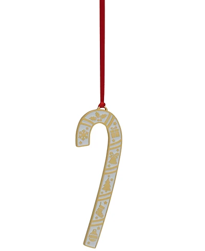 Wallace 2025 Gold-Plated Enameled Candy Cane Ornament, 45th Edition