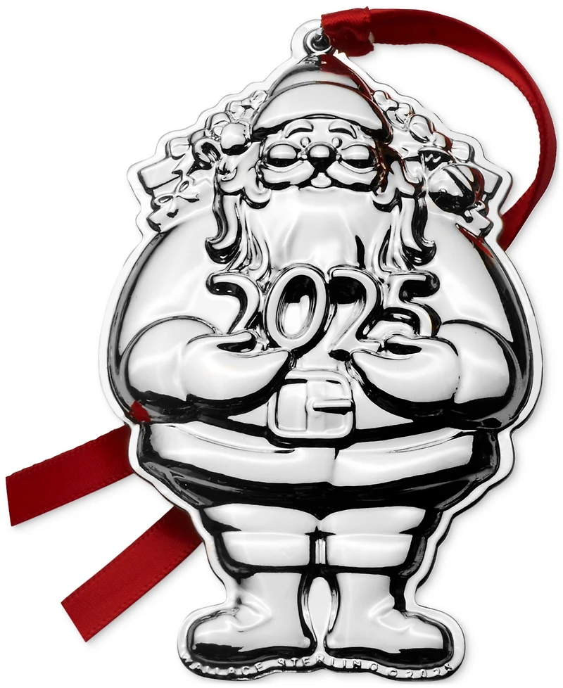 Wallace 2025 Sterling Silver Santa Ornament, 9th Edition