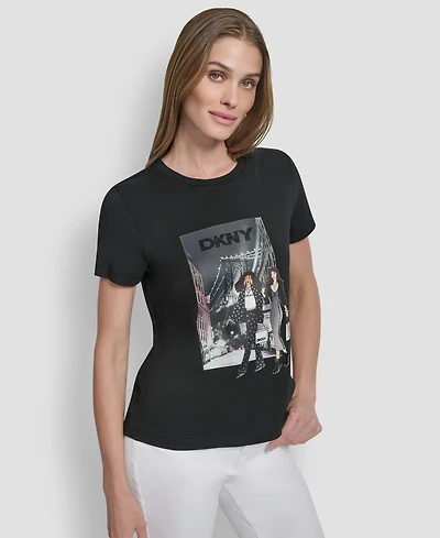 Dkny Women's Girls Dumbo Conversational Short Sleeve T-Shirt