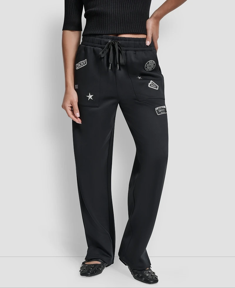 Dkny Women's Pins & Patches Scuba Jogger Pants